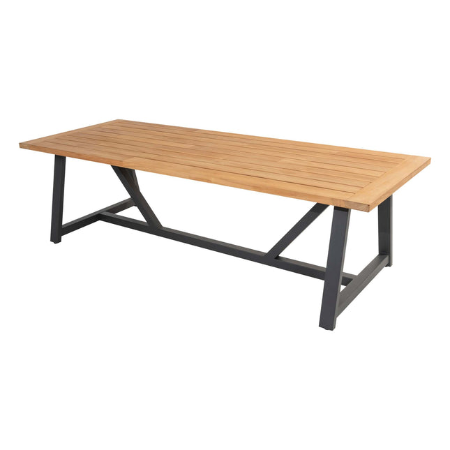 4 Seasons Outdoor Veneto dining antraciet + Taste 4SO Noah teak tafel 260 cm