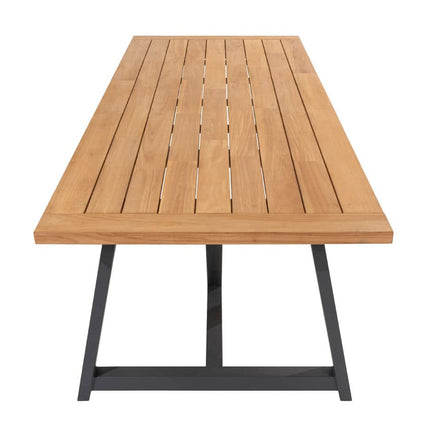 4 Seasons Outdoor Aprilla dining antraciet + Taste 4SO Noah teak tafel antraciet onderstel 260 cm
