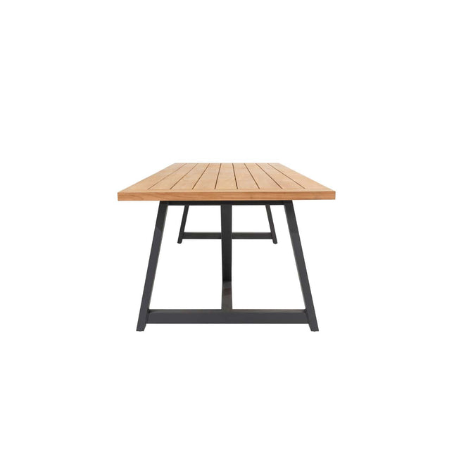 4 Seasons Outdoor Aprilla dining pure (6 st.) + Taste 4SO Noah teak tafel antraciet onderstel 260 cm