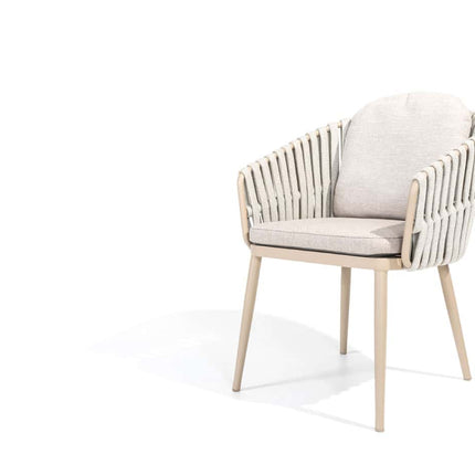 Taste 4SO Eva dining + Donato tafel met geprint keramiek tafelblad 160 Ø cm latte