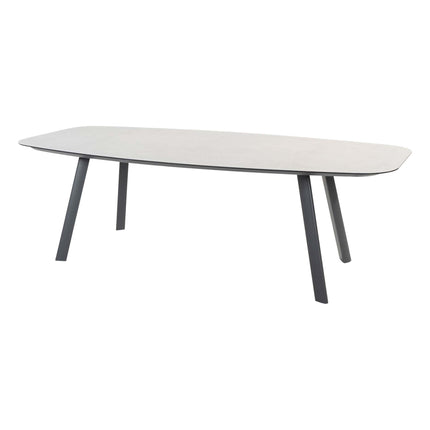 Taste 4SO Manitoba stapelbare dining stoel antraciet + Manolo tafel antraciet met geprint keramiek blad 240 cm