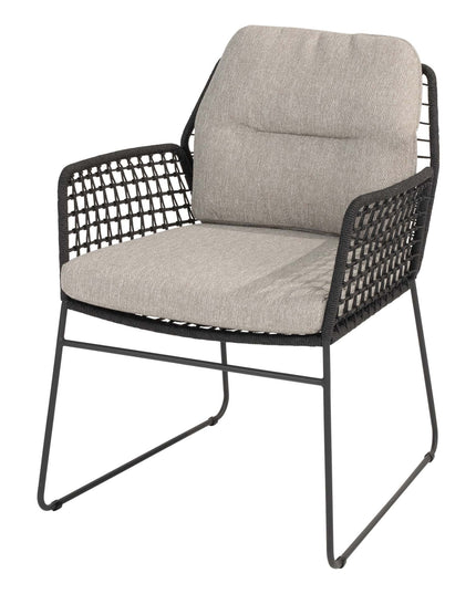 Taste 4SO Rhodos dining stoel + Manolo tafel antraciet met geprint keramiek blad 240 cm