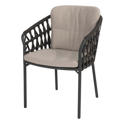 4 Seasons Outdoor Albareto dining stoel + Taste 4SO Prado tafel met keramisch tafelblad barrel antraciet 240 cm