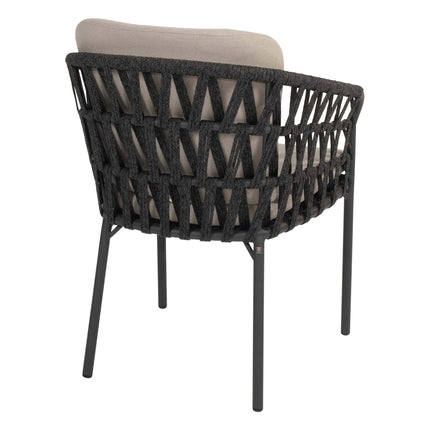 4 Seasons Outdoor Albareto dining stoel + Taste 4SO Prado tafel met keramisch tafelblad barrel antraciet 240 cm