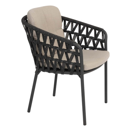 4 Seasons Outdoor Albareto dining stoel + Taste 4SO Prado tafel met keramisch tafelblad barrel antraciet 240 cm