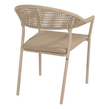 Taste 4SO Sienna dining + Prado tafel met keramisch tafelblad barrel latte 240 cm