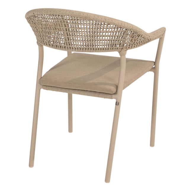 Taste 4SO Sienna dining + Prado teak tafel 130 Ø cm teak onderstel