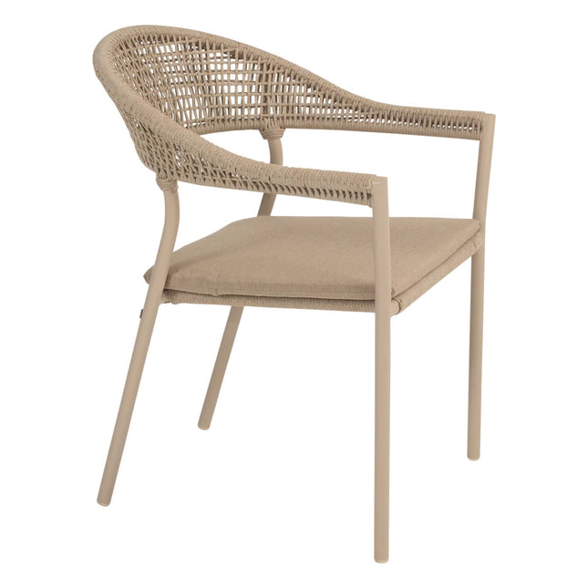 Taste 4SO Sienna dining + Prado tafel met keramisch tafelblad barrel latte 240 cm