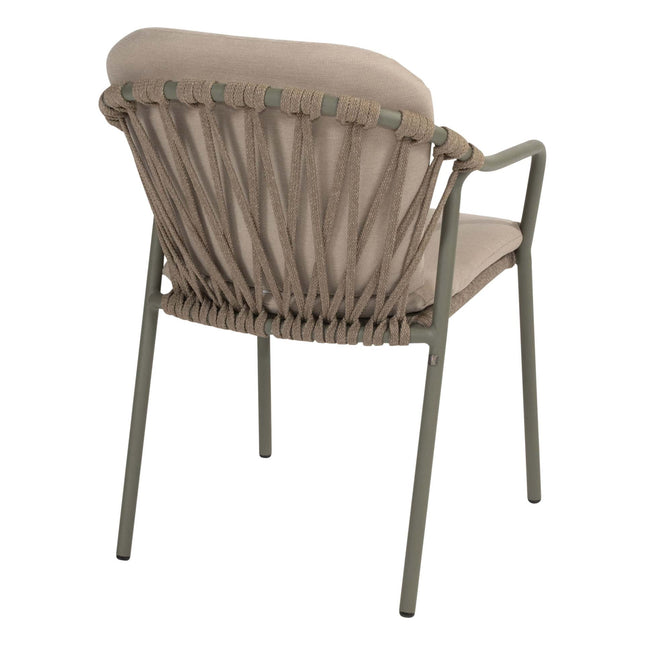 Taste 4SO Manitoba stapelbare dining stoel olive (4 st.) + Liam eettafel teak 180 cm