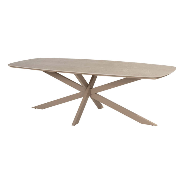 Taste 4SO Albano dining stoel (6 st.) + Prado tafel met keramisch tafelblad barrel latte 240 cm