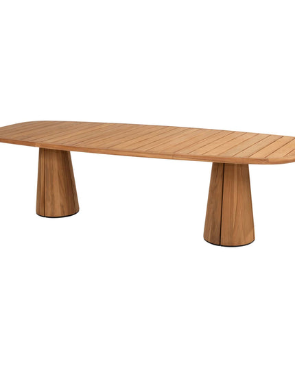 4 Seasons Outdoor Bernini dining stoel + Taste 4SO Capri tafel barrel-vorm teak 280 cm