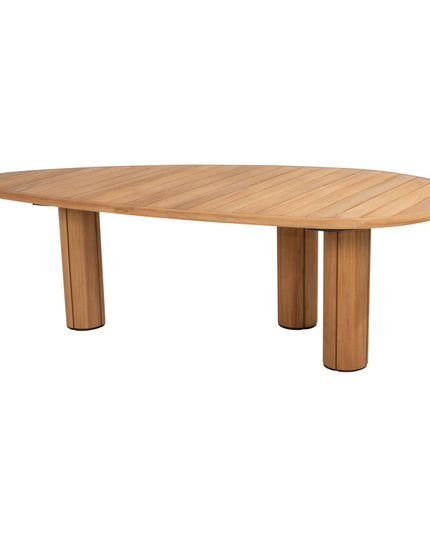 4 Seasons Outdoor Samos dining stoel + Taste 4SO Corsica tafel kiezel-vorm teak 240 cm