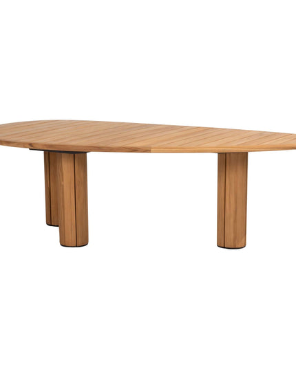4 Seasons Outdoor Samos dining stoel + Taste 4SO Corsica tafel kiezel-vorm teak 240 cm