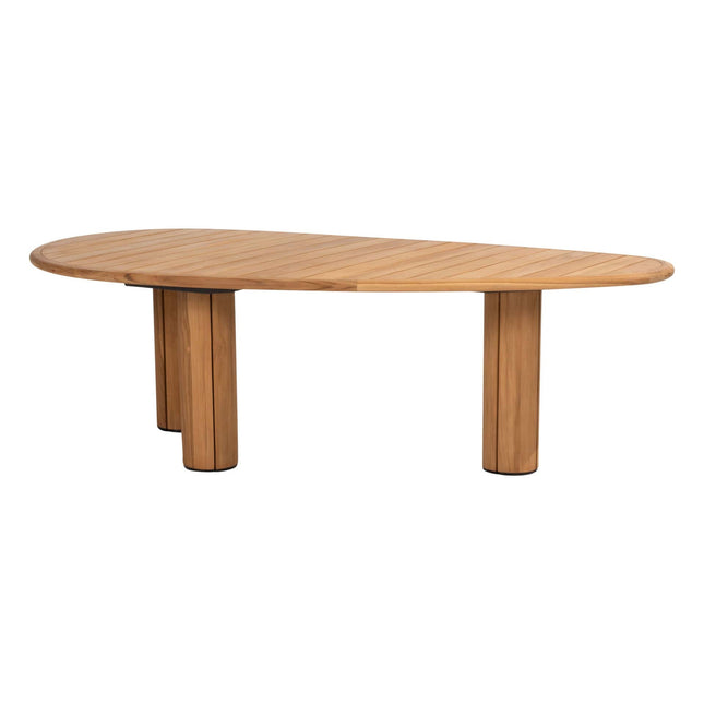 4 Seasons Outdoor Samos dining stoel + Taste 4SO Corsica tafel kiezel-vorm teak 240 cm