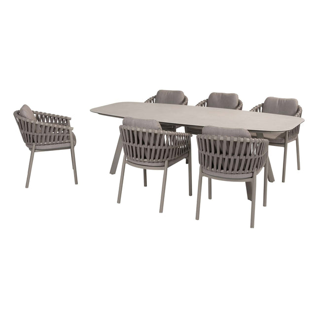Taste 4SO Catalana dining stoel + Manolo tafel cloud met geprint keramiek tafelblad 240 cm