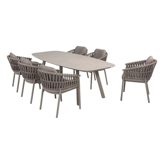 Taste 4SO Catalana dining stoel + Manolo tafel cloud met geprint keramiek tafelblad 240 cm