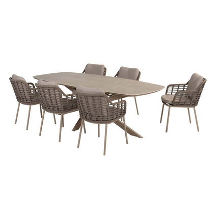 Taste 4 SO Puglia dining stoel + Prado tafel met keramisch tafelblad barrel latte 240 cm - Image 1