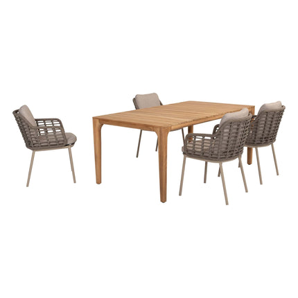 Taste 4SO Puglia dining stoel + Liam tafel teak 180 cm