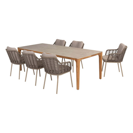 Taste 4SO Puglia dining stoel + Liam tafel met keramisch tafelblad 240 cm