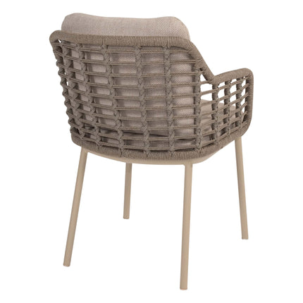 Taste 4SO Puglia dining stoel + Prado teak tafel 130 Ø cm teak onderstel