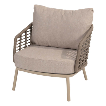 Taste 4SO Puglia loungeset 3-zits loungebank + 2x lounge stoel + Demi set van 2 salontafels latte