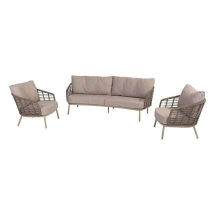 Taste 4SO Puglia loungeset latte, 3-zits loungebank + 2x lounge stoel