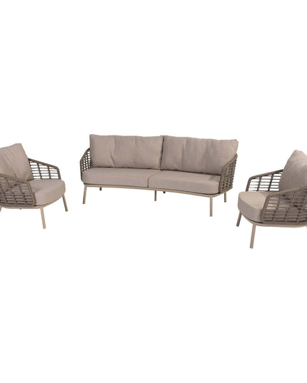Taste 4SO Puglia loungeset latte, 3-zits loungebank + 2x lounge stoel