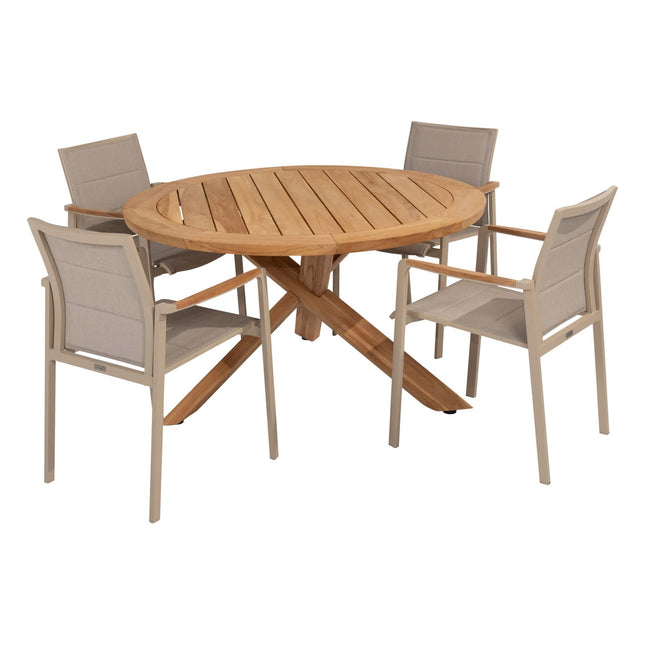 Taste 4SO Cortina dining + Prado teak tafel 130 Ø cm teak onderstel - Image 1