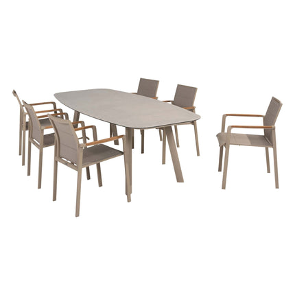 Taste 4SO Cortina dining + Manolo tafel latte met geprint keramiek tafelblad 240 cm
