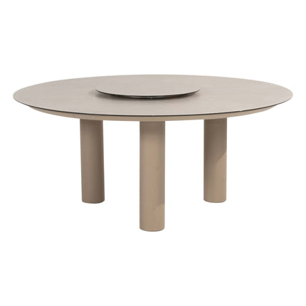 Taste 4SO Barista dining stoel latte + Donato tafel keramiek latte 160 Ø cm + Lazy susan