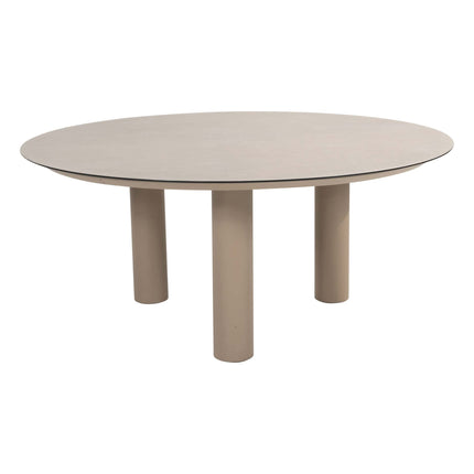 Taste 4SO Puglia low dining stoel (5x)+ Donato low dining tafel 160 Ø cm latte