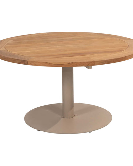 Taste 4SO Puglia low dining stoel + Saba low dining teak tafel 160 Ø cm latte