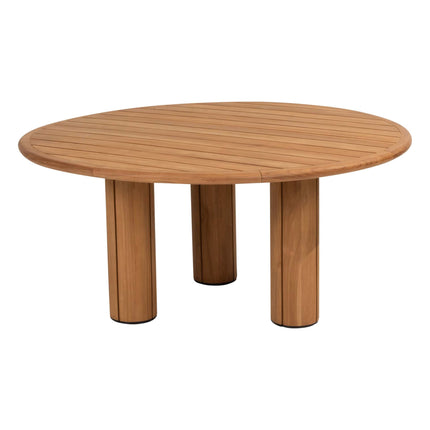 4 Seasons Outdoor Fabrice dining stoel latte + Taste 4SO Corsica tafel teak 160 Ø cm