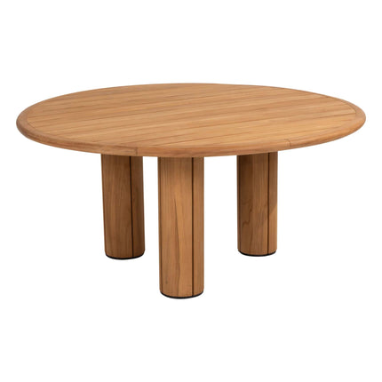 4 Seasons Outdoor Fabrice dining stoel latte + Taste 4SO Corsica tafel teak 160 Ø cm
