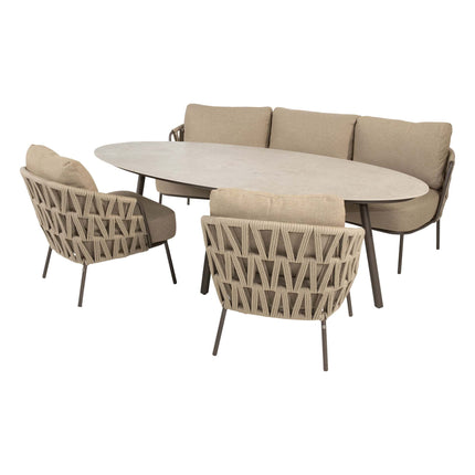 4 Seasons Outdoor Mallorca 3-zits low dining bank + Mallorca low dining + Salute low dining 220×105 cm - Image 1