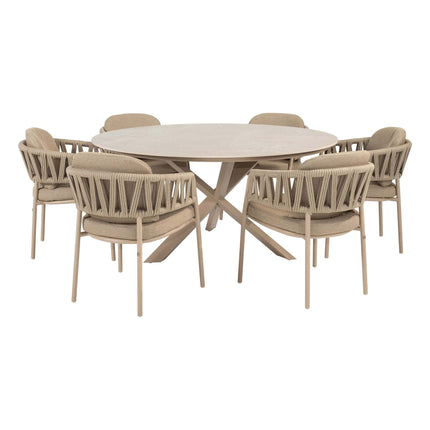Taste 4SO Calma dining latte + Prado tafel met keramisch blad Latte 160 cm - Image 1