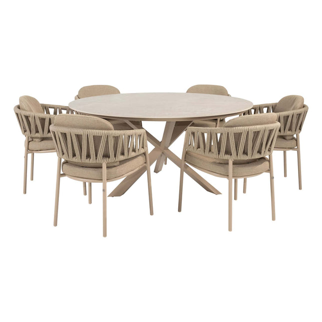 Taste 4SO Calma dining latte + Prado tafel met keramisch blad Latte 160 cm - Image 1