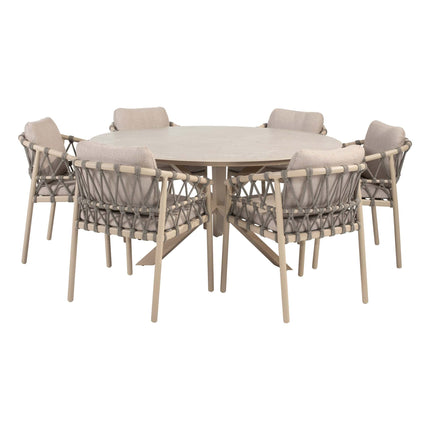 Taste 4SO Piacenza dining + Prado tafel met keramiek tafelblad 160 cm Ø latte - Image 1
