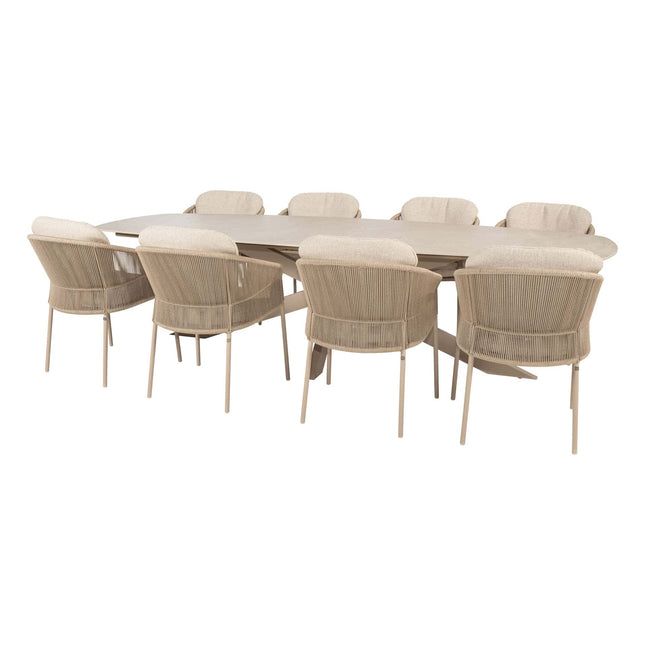 Taste 4SO Florence dining + Prado tafel met keramisch tafelblad barrel latte 300 cm - Image 1