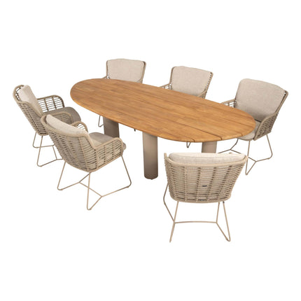 4 Seasons Outdoor Fabrice dining set Latte + Taste 4SO Estate tafel Latte/Teak 240 cm - Image 9