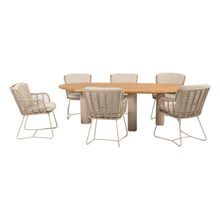 4 Seasons Outdoor Fabrice dining set Latte + Taste 4SO Estate tafel Latte/Teak 240 cm - Image 8