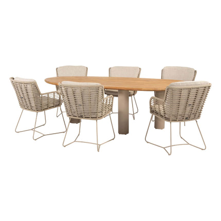 4 Seasons Outdoor Fabrice dining set Latte + Taste 4SO Estate tafel Latte/Teak 240 cm - Image 1