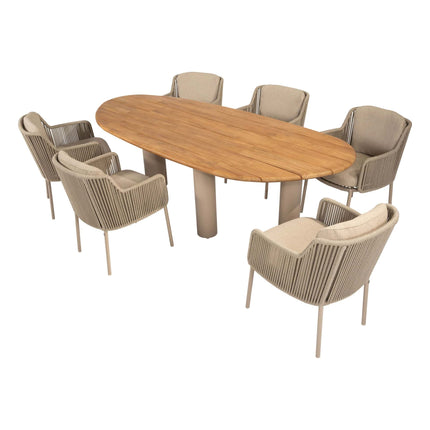 4 Seasons Outdoor Bernini dining latte + Taste 4SO Estate tafel met teak blad latte 240 cm - Image 5