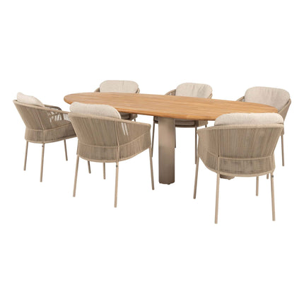 Taste 4SO Florence dining + Estate tafel met teak tafelblad latte 240×105 cm - Image 1