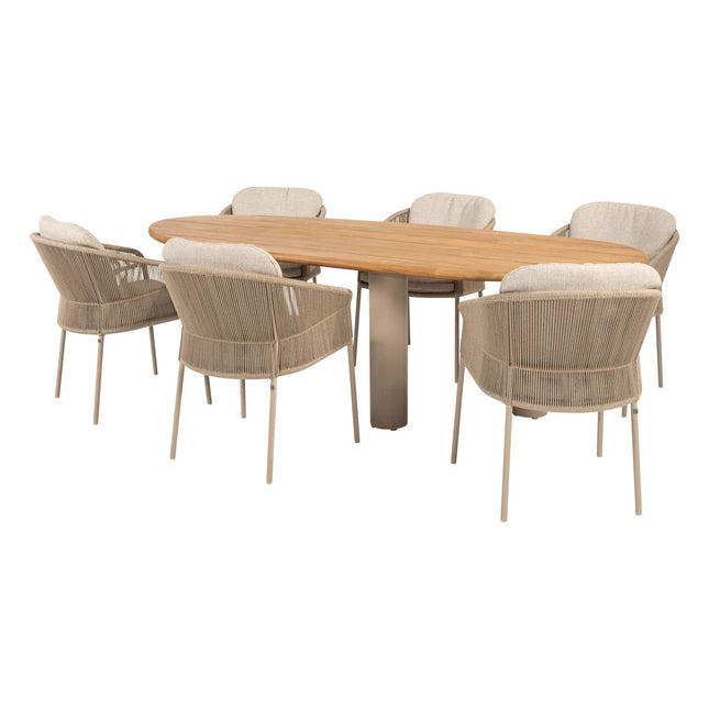 Taste 4SO Florence dining + Estate tafel met teak tafelblad latte 240×105 cm - Image 1