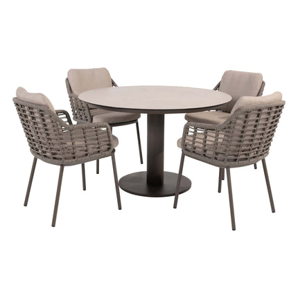 Taste 4SO Puglia dining stoel + Sarah tafel terre met geprint keramiek tafelblad 120 cm - Image 1