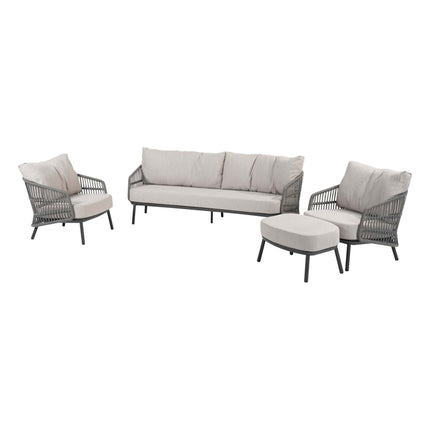 Taste 4SO Alicante loungeset: 3-zits bank + 2x lounge stoel + footstool - Image 1