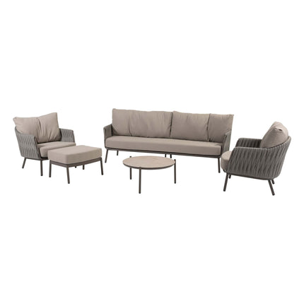 Taste 4SO Cannes loungeset: 3-zits bank + 2x lounge stoel + voetstoel + Vic 73 cm Ø salontafel - Image 1