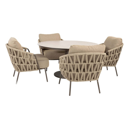 4 Seasons Outdoor Mallorca low dining set Terre + Taste 4SO Sarah low dining tafel 130 Ø cm - Image 1