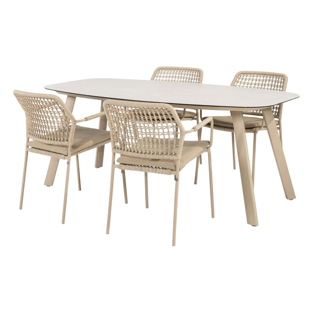 Taste 4SO Barista dining latte + Manolo tafel latte met geprint keramiek tafelblad 180 cm - Image 1